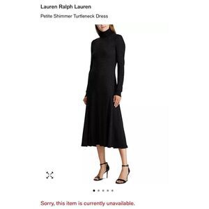 Lauren Ralph Lauren Petite Shimmer Turtleneck Cotton Dress Size Small Petite